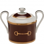 Cheval Chestnut Brown Covered Sugar Bowl 3.5\ Height